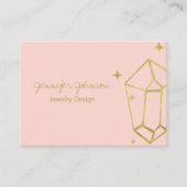 幾何学的ゴールドフォイルピンクビジネスカード 名刺 (正面)