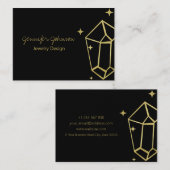 幾何学的ゴールドフォイルブラックビジネスカード 名刺 (正面/裏面)