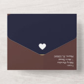 幾何学的シェイプ ダークトーンのウェディング オールインワン招待状 (裏面)