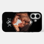 幾何学的シックなガールフレンドのボーイフレンド写真コラージュ Case-Mate iPhoneケース (裏面 (横))