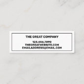 幾何学的シンプルミニマルプロフェッショナル スキニー名刺 (裏面)