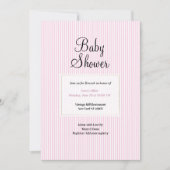 幾何学的シンプル白ピンクのミニマリスト赤ちゃんシャワー 招待状 (正面)