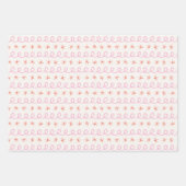 幾何学的シンプル赤白ピンクジンガムクリスマス ラッピングペーパーシート (正面2)