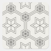 幾何学的シームレスパターン正方形ステッカー スクエアシール (正面)