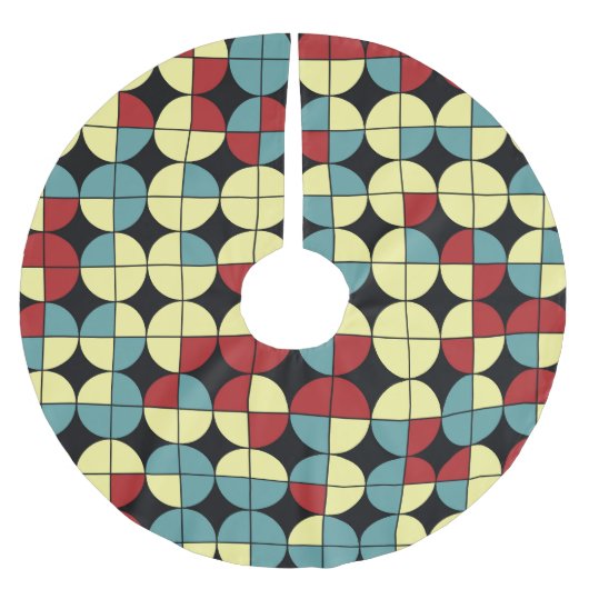 幾何学的シームレスパターン、モダンデザイン。 ブラッシュドポリエステルツリースカート (正面)