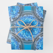 幾何学的シームレスパターン。玉青の花 ラッピングペーパーシート (インサイチュ)