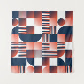 幾何学的シームレスモダンパターン タペストリー (正面(横))