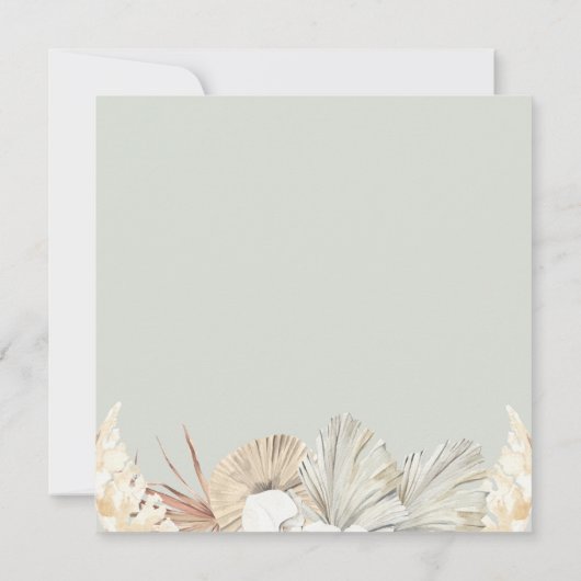 幾何学的ジャングルフレーム結婚式招待状 招待状 (裏面)