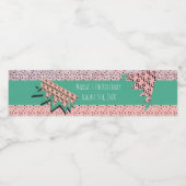 幾何学的スイカスライスピンクバースデーパーティー ペットボトルラベル (シングルラベル)