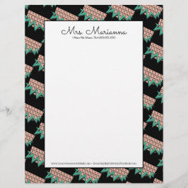 幾何学的スイカ夏の形状グリーンパターン レターヘッド