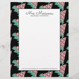 幾何学的スイカ夏スライス形状パターン レターヘッド