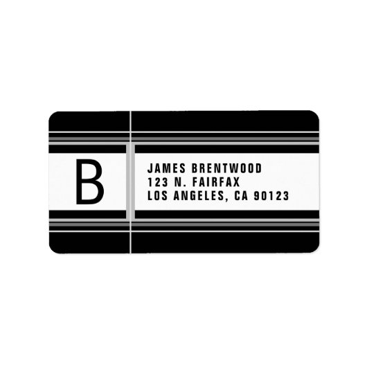 幾何学的スカッコいいタイル化差出人住所 ラベル (正面)