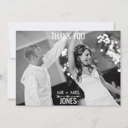 幾何学的スカル写真ありがとう サンキューカード (正面)