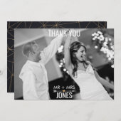 幾何学的スカル写真ありがとう サンキューカード (正面/裏面)