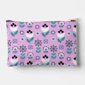 幾何学的スカンジナビアの花のパターン アクセサリーポーチ (裏面)