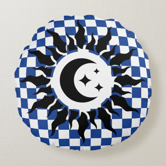 幾何学的スケッチItalianFreaks ラウンドクッション (正面)