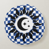 幾何学的スケッチItalianFreaks ラウンドクッション (裏面)