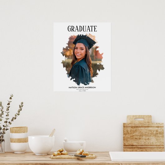 幾何学的スタイリッシュ写真卒業パーティー ポスター (キッチン)