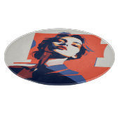 幾何学的スタイリッシュ女性ポートレート カッティングボード (角)