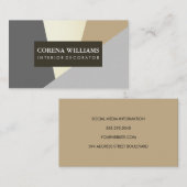 幾何学的スタイリッシュ自然色ブロック 名刺 (正面/裏面)