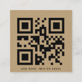 幾何学的スタイルクラフト紙QRコードロゴシンプル スクエア名刺 (裏面)