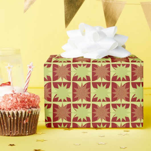 幾何学的スターバストパターン ラッピングペーパー (誕生日パーティー)