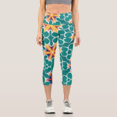 幾何学的スターバストフローラレギンス カプリレギンス (正面)