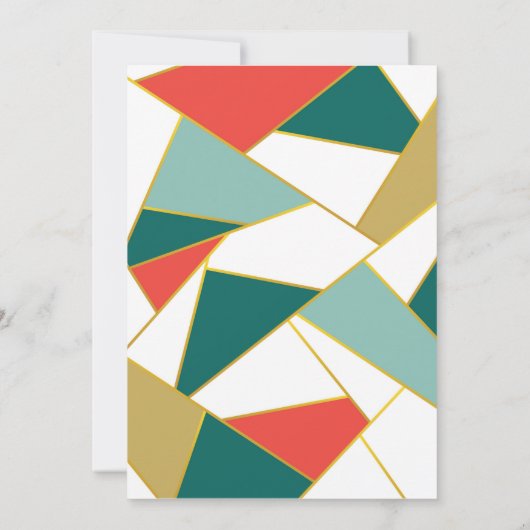 幾何学的ステンドグラス着色ブロッククリスマスカード 招待状 (裏面)