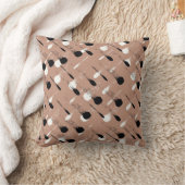 幾何学的ストライプな茶色のシームレスなパターン クッション (ブランケット)