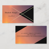 幾何学的ストライプ金ゴールド 名刺 (正面/裏面)