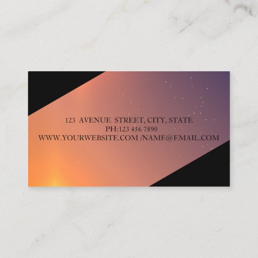 幾何学的ストライプ金ゴールド 名刺 (裏面)