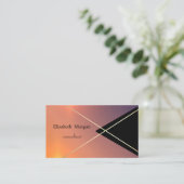 幾何学的ストライプ金ゴールド 名刺 (スタンド正面)