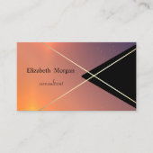 幾何学的ストライプ金ゴールド 名刺 (正面)