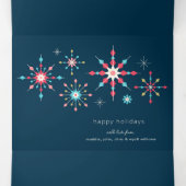 幾何学的スノーフレークホリディグリーティング 三つ折りクリスマスカード (内部中)