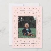 幾何学的スノーフレークモダンおもしろいホリデーフォトカード シーズンカード (正面)