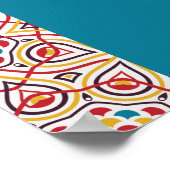 幾何学的スパークルス銅金属ブライダルシャワー ポスター (角)