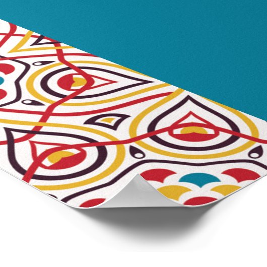 幾何学的スパークルス銅金属ブライダルシャワー ポスター (角)