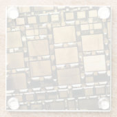 幾何学的セピア鏡 ガラスコースター (裏面)