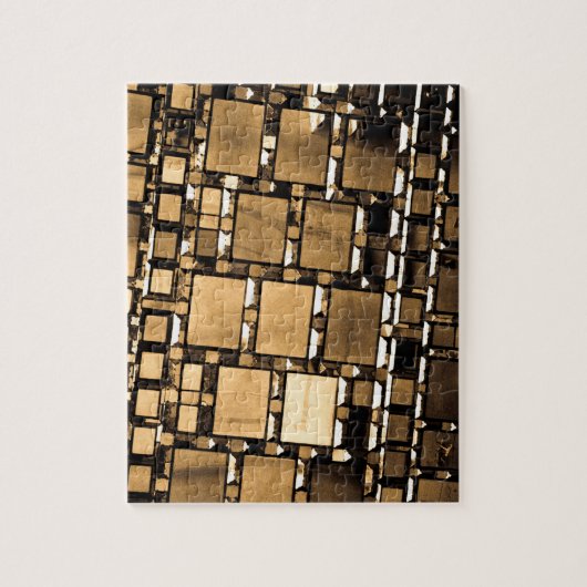 幾何学的セピア鏡 ジグソーパズル (縦)