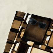 幾何学的セピア鏡 ビーチタオル (インサイチュ)