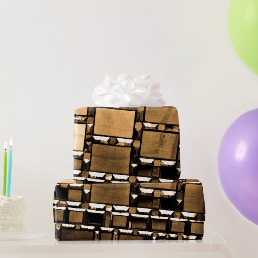 幾何学的セピア鏡 ラッピングペーパー (パーティーギフト)