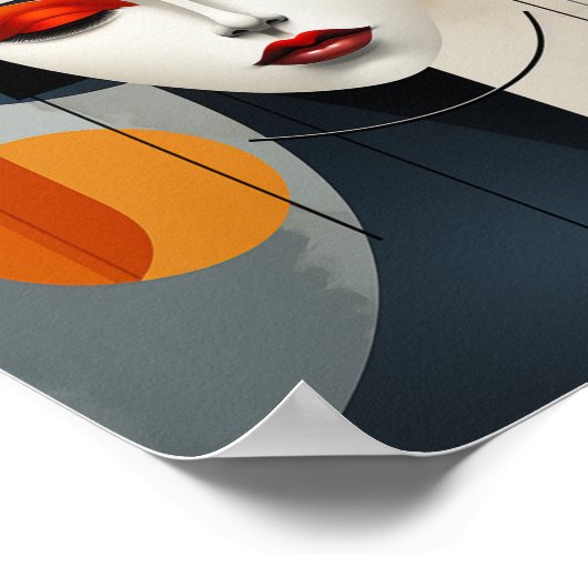 幾何学的セレニティ:抽象芸術デコ ポスター (角)