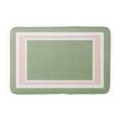 幾何学的セージ緑とピンク バスマット (正面)