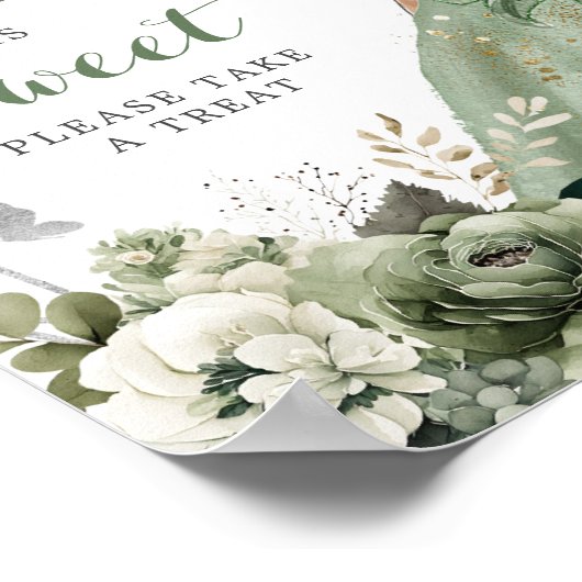 幾何学的セージ緑のプリンセス15スイートサイン ポスター (角)