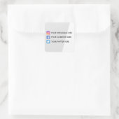 幾何学的ソーシャルメディア スクエアシール (バッグ)