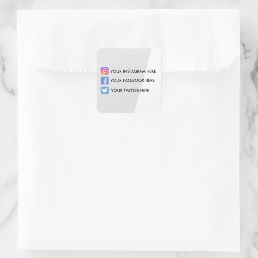 幾何学的ソーシャルメディア スクエアシール (バッグ)