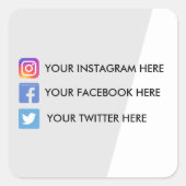 幾何学的ソーシャルメディア スクエアシール (正面)