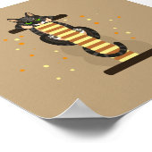 幾何学的タブビーキャットイラストレーション ポスター (角)