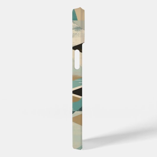 幾何学的ターコイズミッドセンチュリーモダンパターン Case-Mate iPhoneケース (裏面 / 右)