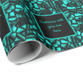 幾何学的ターコイズ形状パターパーソナライズされたン ラッピングペーパー (ロールコーナー)